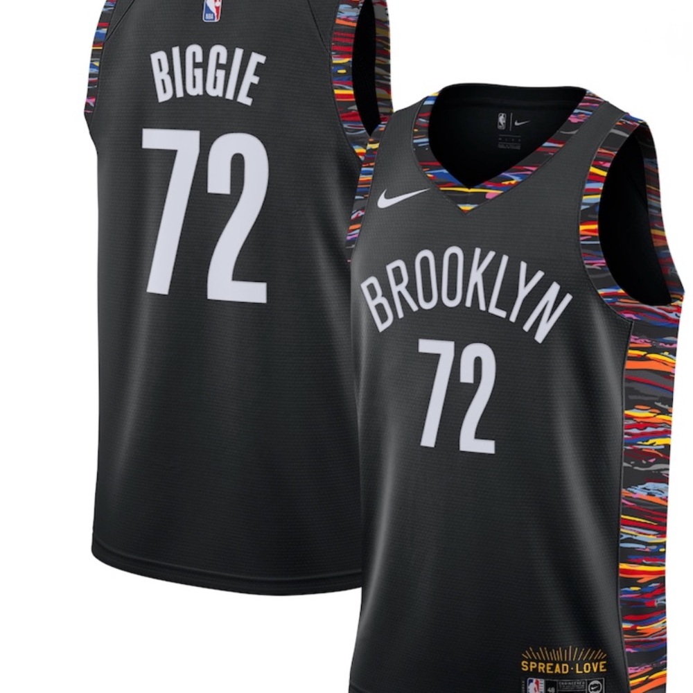 Men's Brooklyn Nets Nike Black Biggie Swingman Jersey